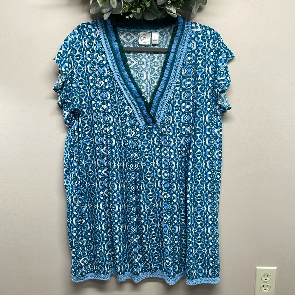 NWOT Goa Beachwear By Japna Boho Swim Coverup Summer Dress Crochet Fringe L
